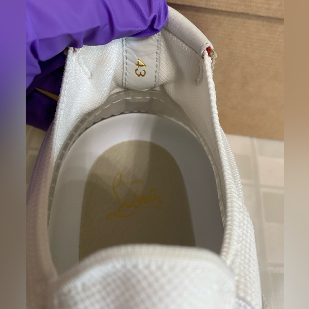 Christian Louboutin Arpoador Flat, Leather, Suede,Men’s Sneakers,Wht, EU43/US 10 - Picture 10 of 16